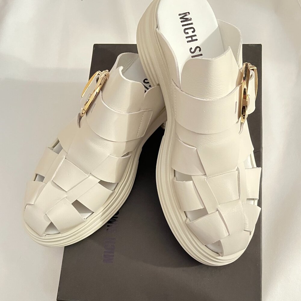 Mich Simon Bone Italian Leather Mules
